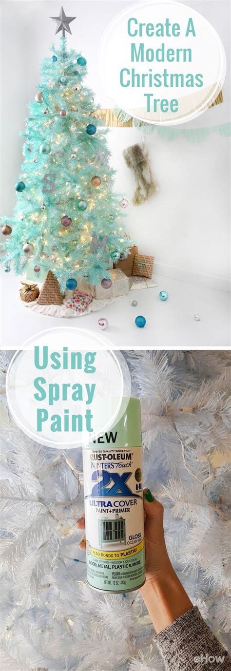 Spray Paint An Artificial Tree For The Most Modern Colorful Christmas