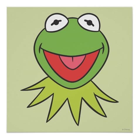 Kermit The Frog Cartoon Head Poster Zazzleca