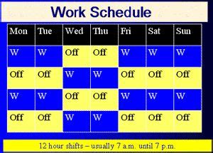 Well, minus at least eight for friday: Image result for 12 hour shift schedules every other ...