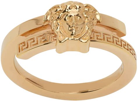 Versace Gold Medusa Ring Ssense Uk