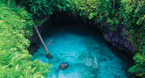 The Amazing Water Hole To Sua Ocean Trench Upolu Island In Samoa