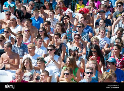 People Visit Moscow City Games Stock Photo Alamy