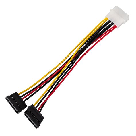 4 pin ide male to 2 sata female power split cable for dual hard drive dc supply ebay