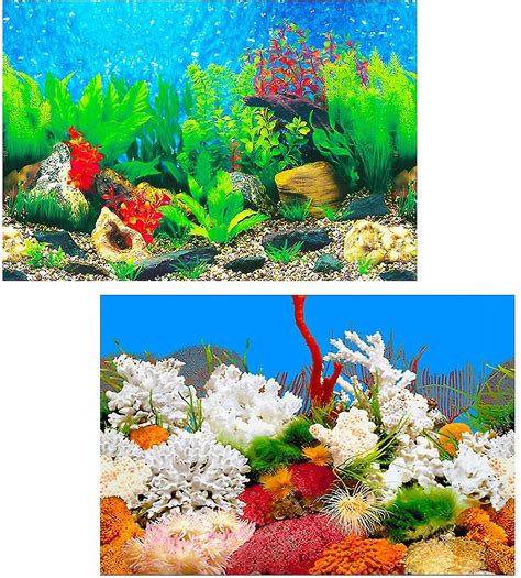 Aquarium Backgrounds 12 X 21inch Double Sided Fish Tank Background