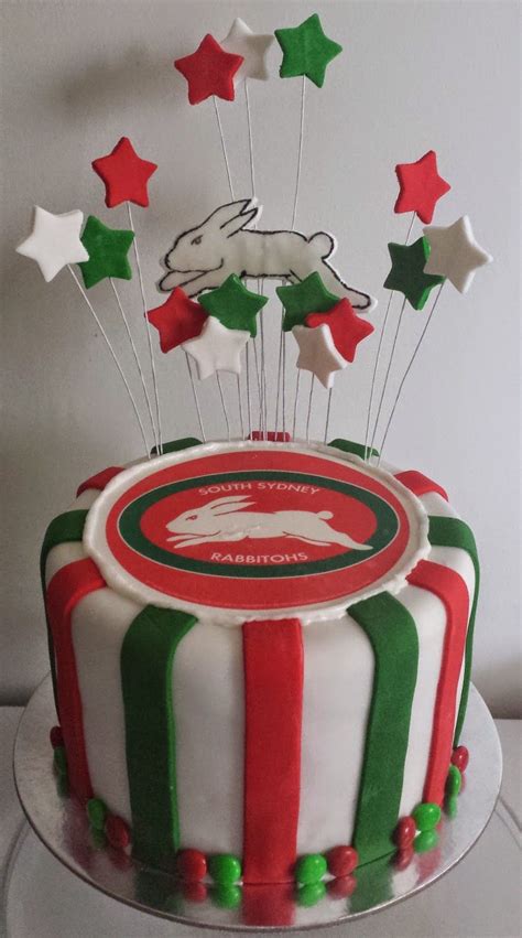 #rabbitohs cake for my little bunnies supporter. South Sydney Rabbitohs cake :) | Created Creatively ...