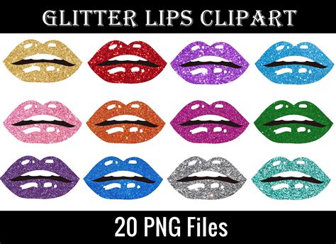 Glitter Lips Clipart Lips Png Clip Art Lips Silhouette Lips Etsy Glitter Lips Lipstick