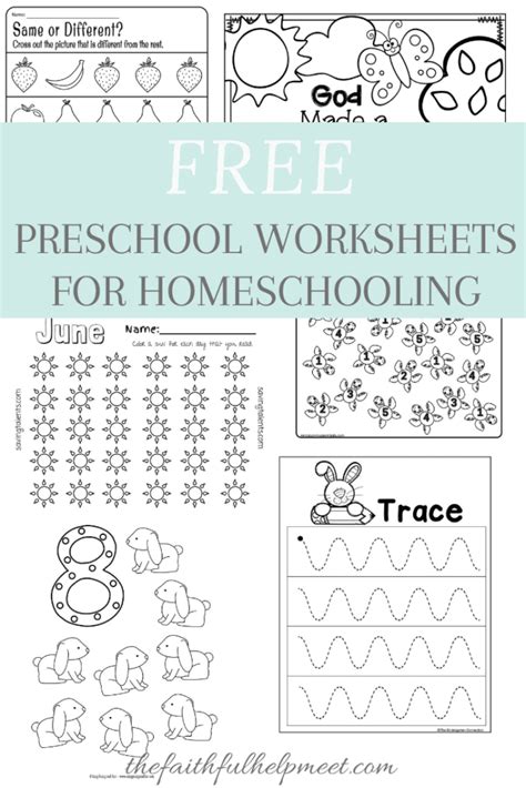 15 Free Preschool Printables For Homeschooling The Faithful Help Meet