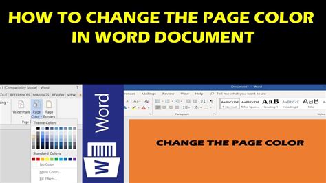How To Change The Page Color In Word Document Youtube