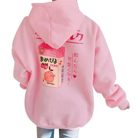 Strawberry Milk Hoodie Sweater Pullover Harajuku Japan Kawaii Babe