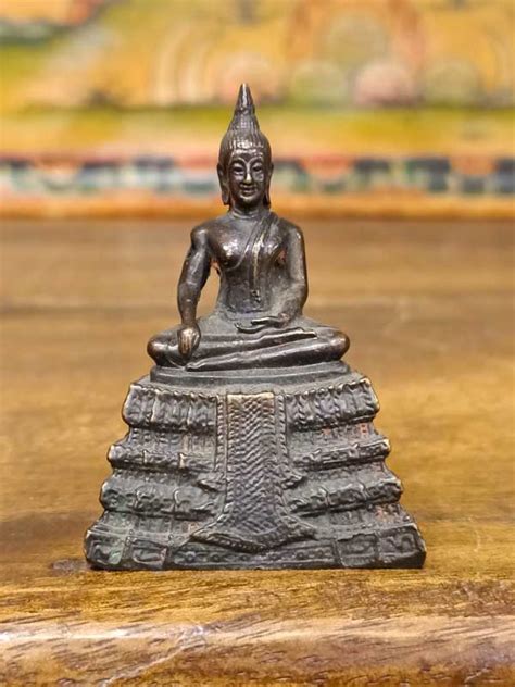 Statua Di Buddha Akshobhya Campane Tibetane Oggetti Rituali Mobili