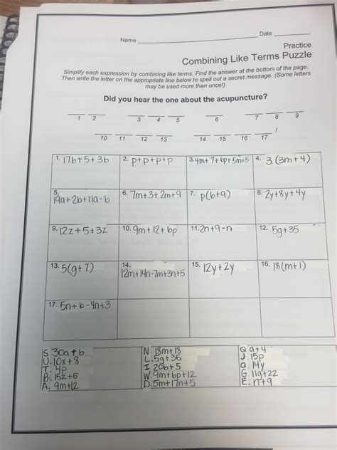 Check spelling or type a new query. Mrs. White's 6th Grade Math Blog: COMBINING LIKE TERMS ...