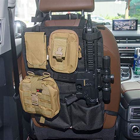 Car Seat Back Organizer With Gun Rack Feature Tactical Seat Cover Molle