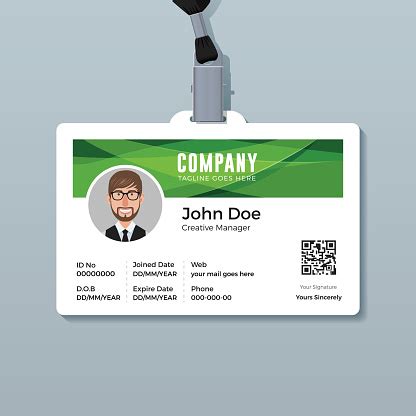 id card design template  abstract green background stock