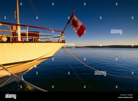 The Canadian Flag Flying From The Stern Of The Arcadia Halifax Harbour