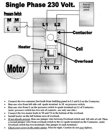 Single Phase 220 Volt Air Compressor Wiring Diagram
