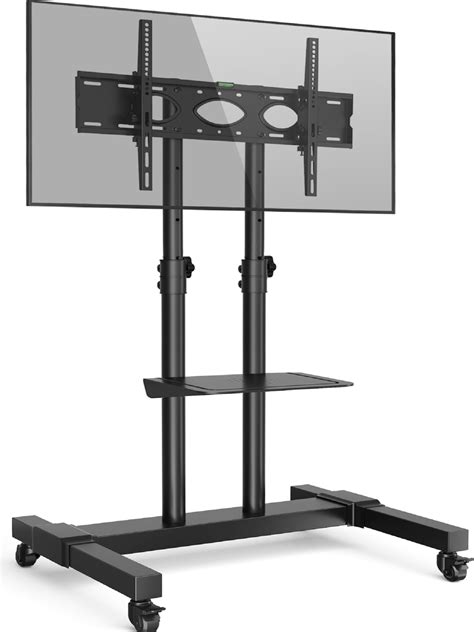 Tall Rolling Tv Stand With Wheels For 32 To 85 Inch Flat Panel Tvs Tilt