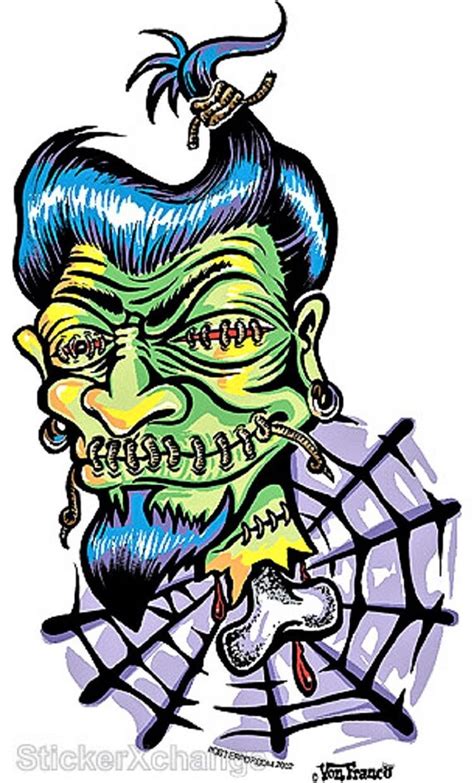 Art Sticker Shrunken Head By Artist Von Franco Decal Vf01 Etsy