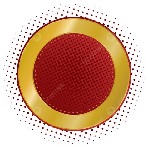 Round Red And Gold Banner Dots Promotion Element Vector Art Round Red