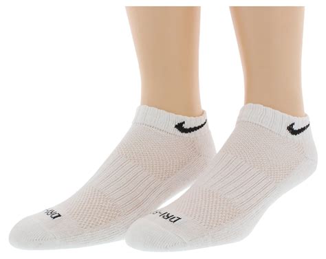 Nike Nike Mens Dri Fit Low Cut Six Pack Socks White Size M