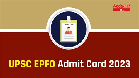 Upsc Epfo Admit Card Out Download Eo Ao Link