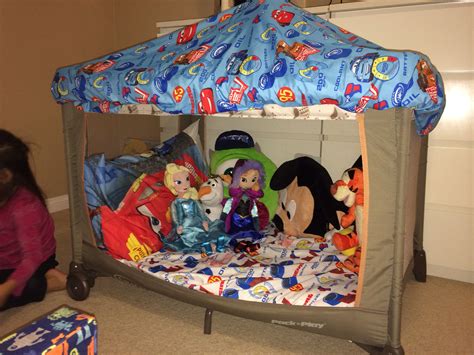 Repurposed Our Pack And Play Crib To This Play House For The Kids