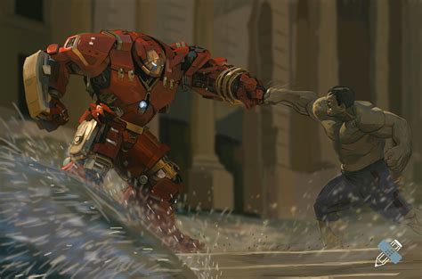 Artstation Hulk Buster Vs Hulk