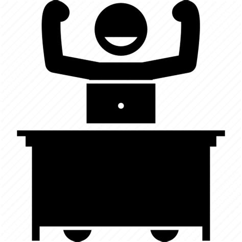 Happy Powerful Strong Success Work Worker Icon Download On