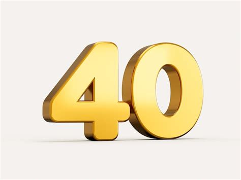 Premium Photo 3d Illustration Of Golden Number 40 Or Forty Isolated