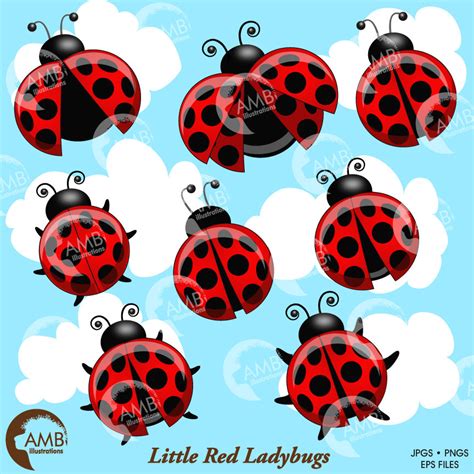 Ladybug Clipart Little Red Ladybugs Insects Scrapbook Papers Bug
