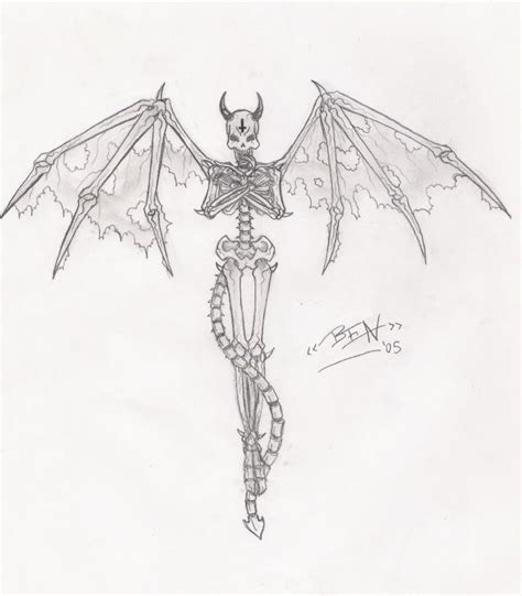Demon Skeleton By Demidemidemi On Deviantart Demon Drawings Skeleton Drawings Wings Drawing