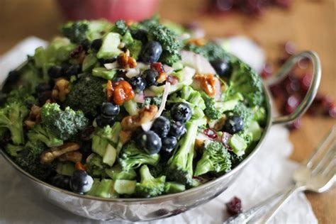 It's tangy, creamy, and sweet at the same time, which is necessary when you have a strong how to make healthy broccoli salad with honey dijon dressing: Broccoli Salad with Blueberries and Honey-Toasted Walnuts