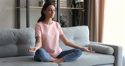 calm woman practicing lotus position stock footage sbv 338834166 storyblocks