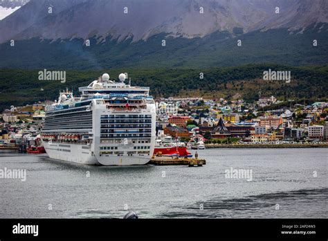 View Of A Cruise Ship In The Port Of Ushuaia The Capital Of Tierra Del