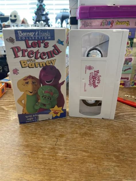 Barney Friends Lets Pretend With Vhs Video Tape Rare Lyons Sing