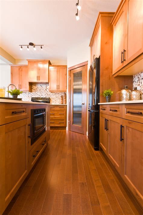 I am also going to build a bench using the same wood fro the mud room which is off the kitchen. Rustic Alder kitchen cabinets with clean cream quartz ...