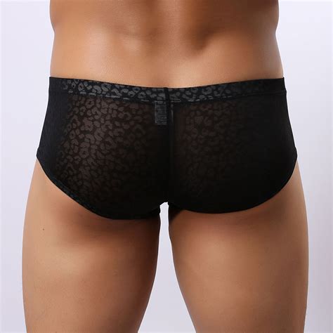 Mens Sheer Jacquard Hot Boxer Briefs Trunks Underwear Ebay