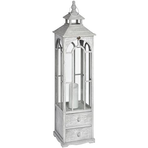 Curtains, slipcovers, lamps, fans, valances, fireplaces, mirrors Large Archway Floor Standing Lantern With Two Drawers From ...