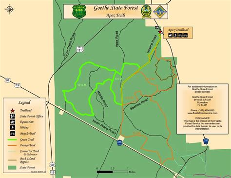 Apex Trails Goethe State Forest State Forest Hiking Trail Maps Coast