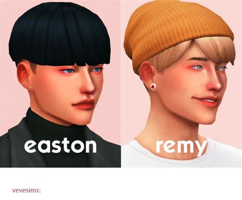 Easton And Remy Hair By Vevevesims In 2021 Sim Ideas