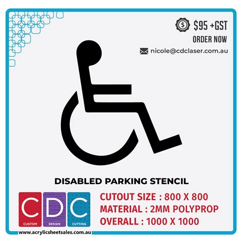 Disabled Parking Stencil High Quality Customizable Stencils