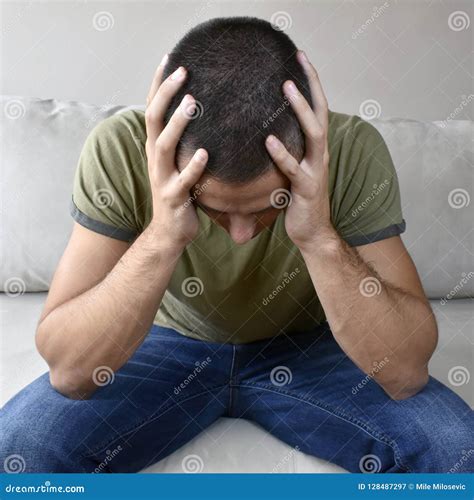 Depressed Man Stock Image Image Of Expression Stress 128487297