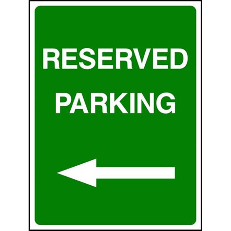 Kpcm Reserved Parking Left Arrow Sign Made In The Uk
