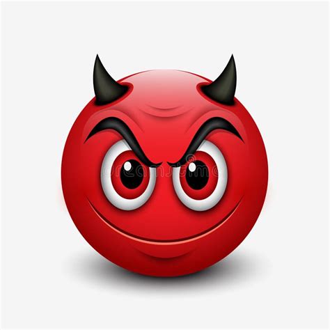 Devil Emoticon Isolated On White Background Emoji Illustration