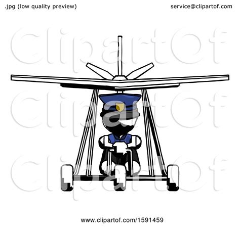 Ink Police Man In Ultralight Aircraft Front View By Leo Blanchette 1591459