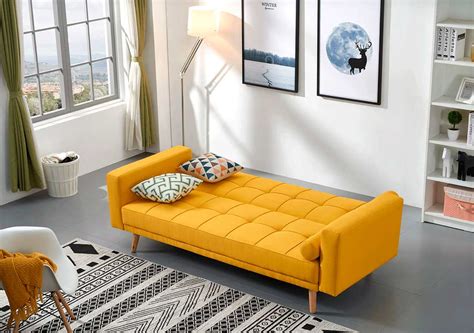 Convertible sofa beds & futons at your service 24 hours a day, a convertible sofa bed is a great way to save space and money. Yellow fabric sofa bed EF 116 | Sofa Beds