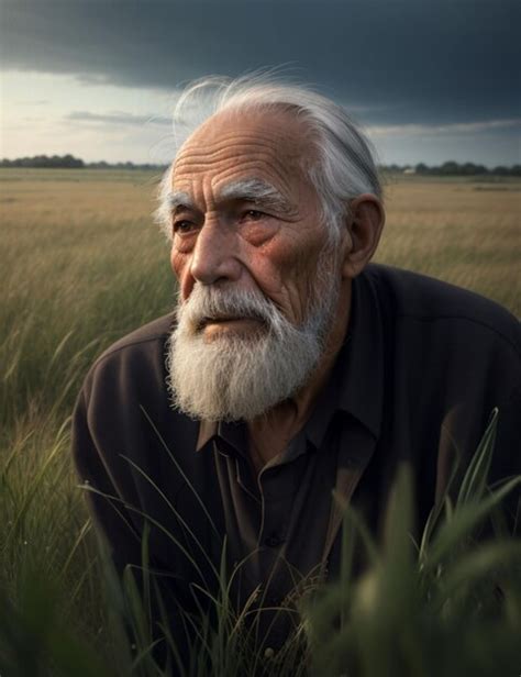 Premium Ai Image Old Man Worried About Nature