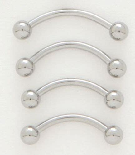 1 stainless steel 16g 7 16 eyebrow ring curved barbell 3mm ball banana piercing ebay