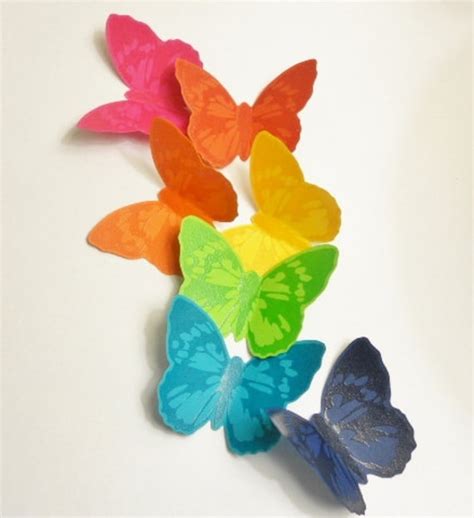 Handmade Wall Artrainbow Rainbow Butterflies By Katemaedesigns