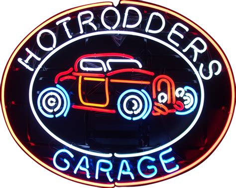 Hot Rodders Garage Neon Sign Neon Effect