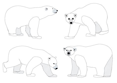 Polar Bears Ice Four Animals Wild Animals Vector, Ice, Four Animals